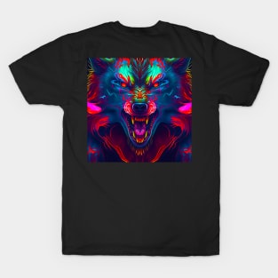 Psychedelic Colorful Werewolf T-Shirt